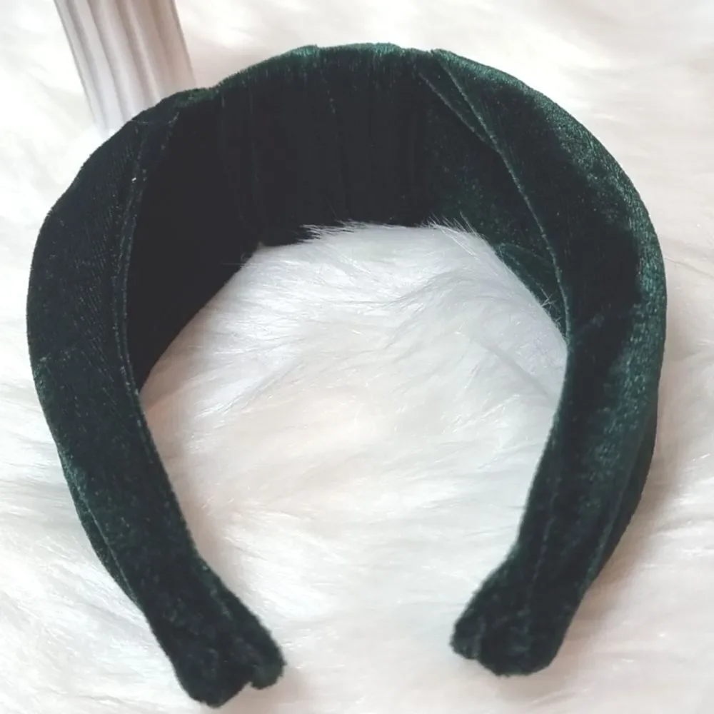 New Wide Green Velvet Top Knot Headband fall christmas Luxe Luxury
